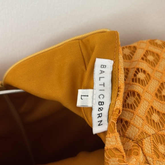 Baltic Born Mustard Yellow Aria Column Short Sleeved Midi Dress - Picture 7 of 12